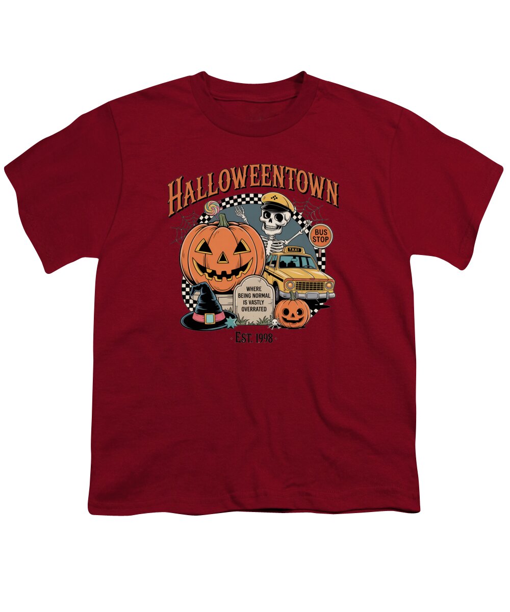 Halloween Town Taxi Stop - Youth T-Shirt