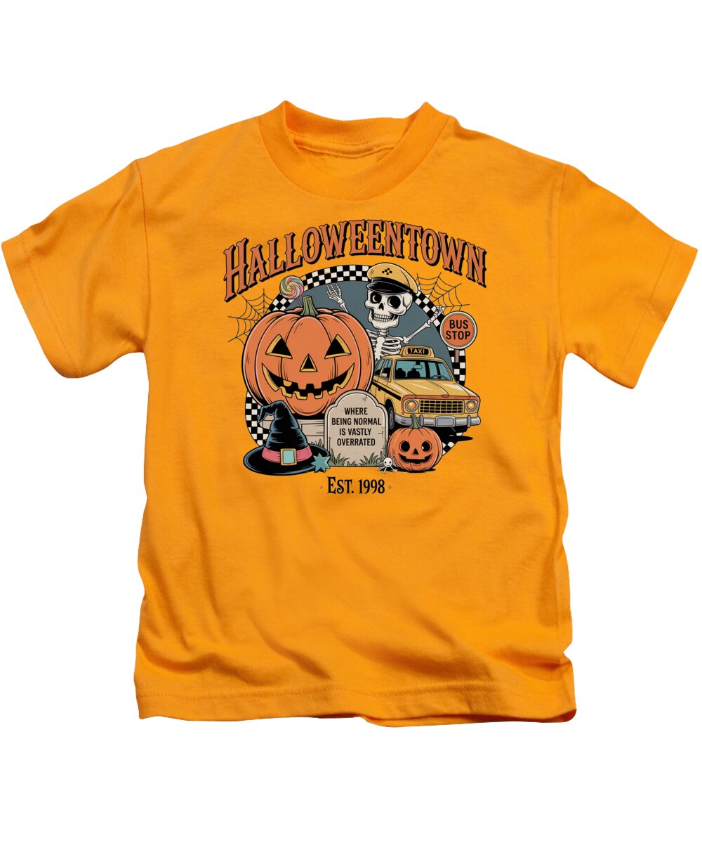 Halloween Town Taxi Stop - Kids T-Shirt