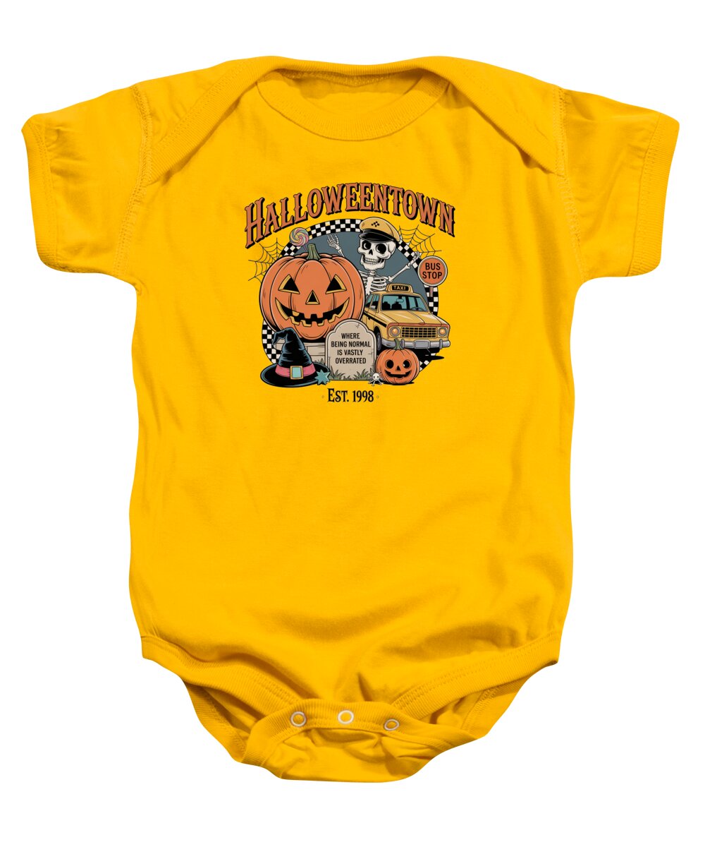 Halloween Town Taxi Stop - Baby Onesie
