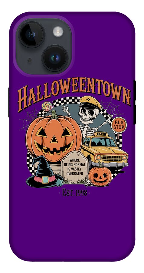 Halloween Town Taxi Stop - Phone Case