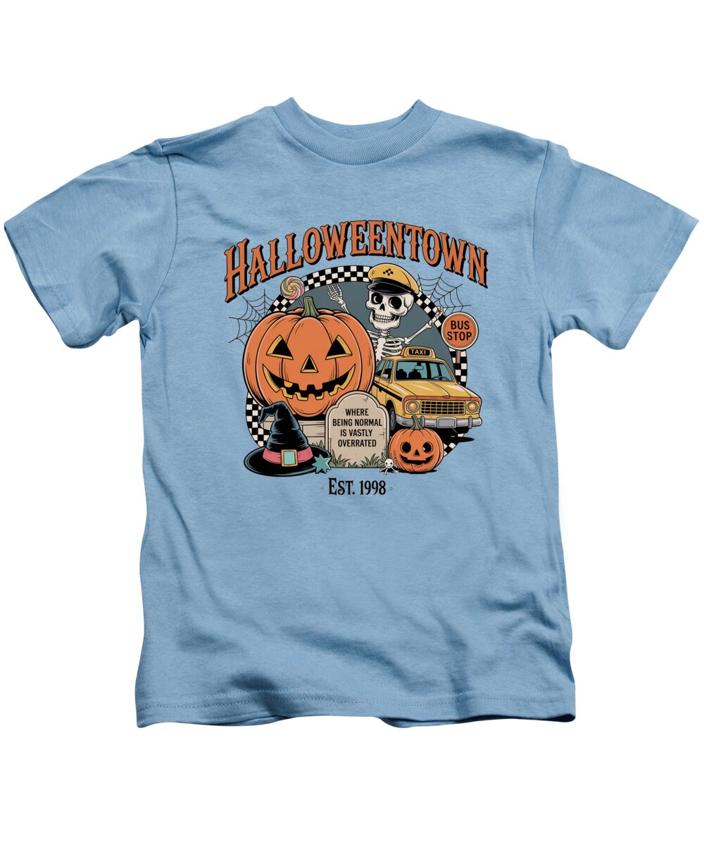 Halloween Town Taxi Stop - Kids T-Shirt