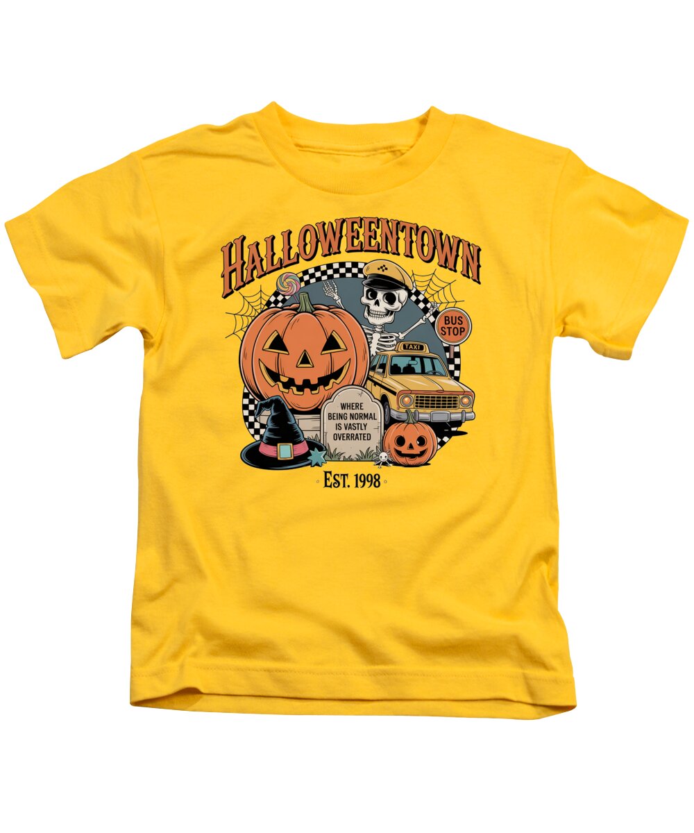 Halloween Town Taxi Stop - Kids T-Shirt