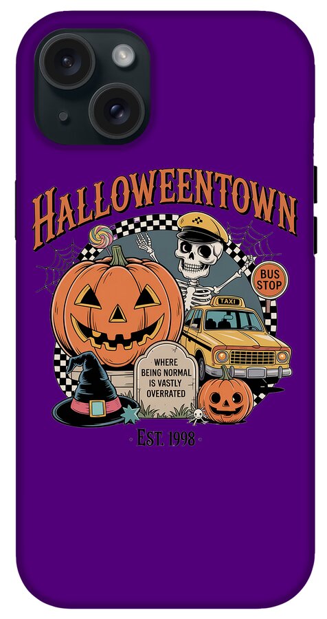 Halloween Town Taxi Stop - Phone Case