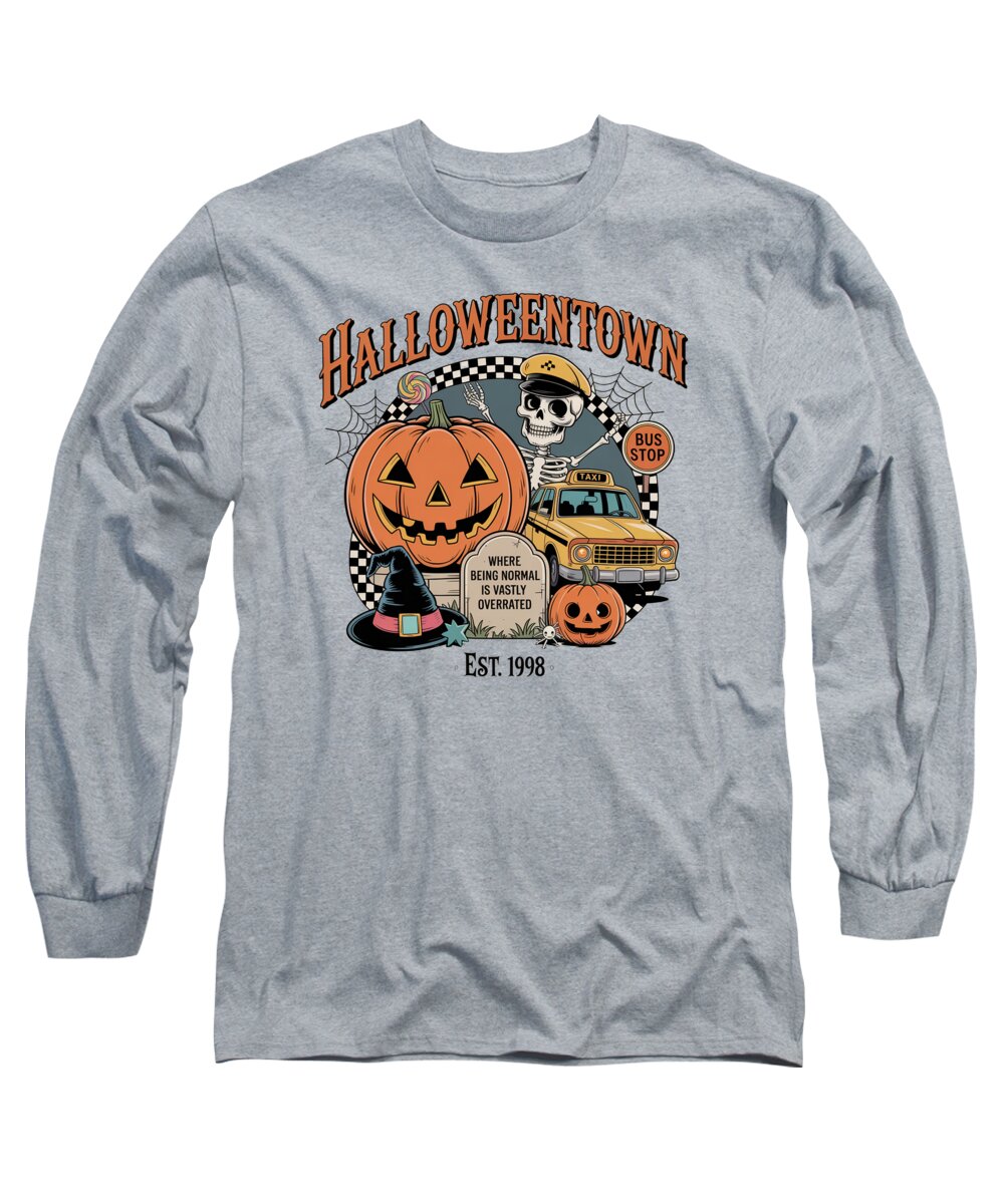 Halloween Town Taxi Stop - Long Sleeve T-Shirt