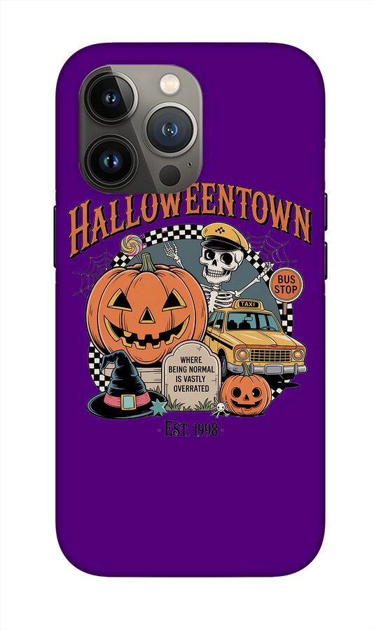 Halloween Town Taxi Stop - Phone Case