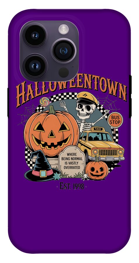 Halloween Town Taxi Stop - Phone Case