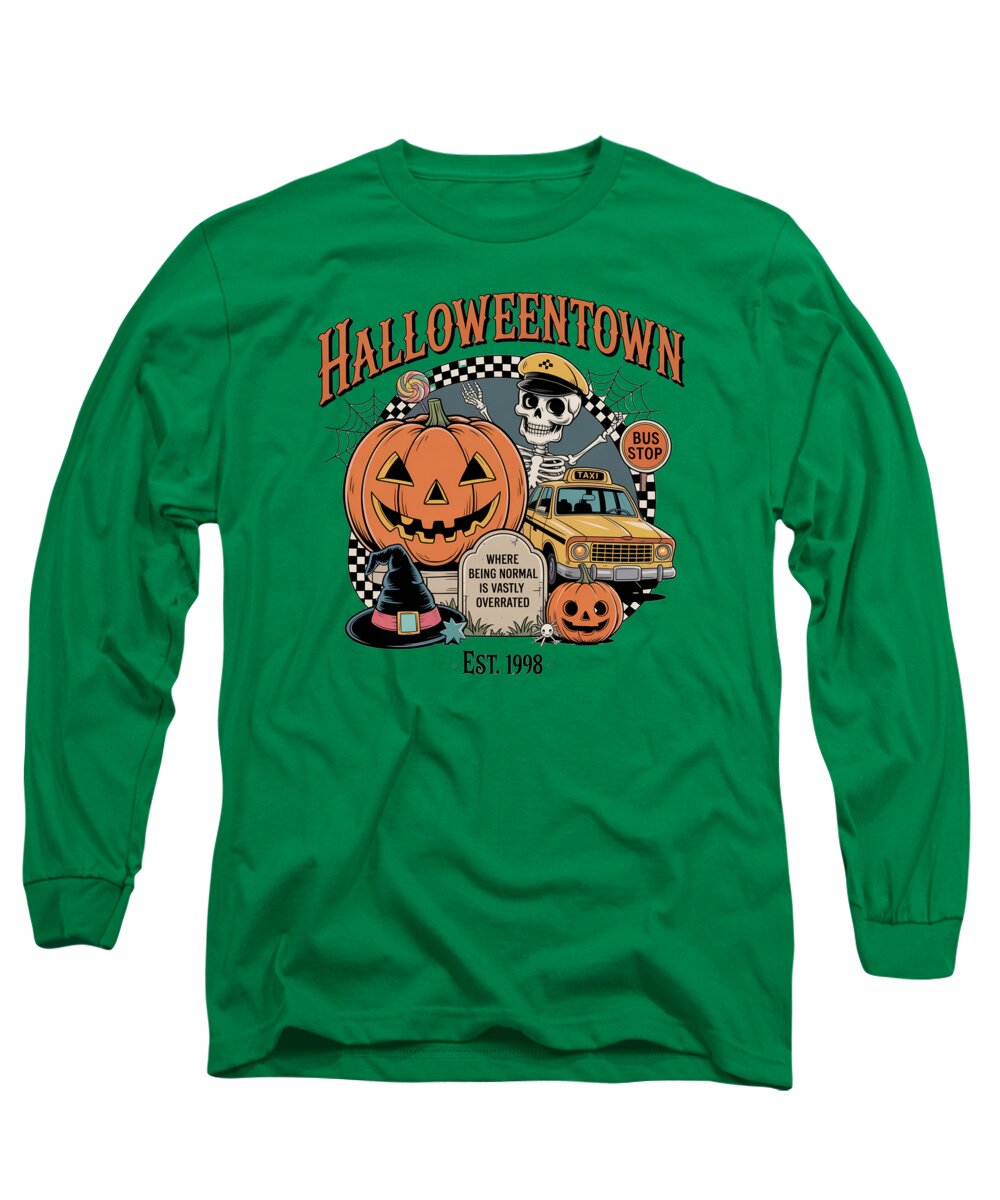 Halloween Town Taxi Stop - Long Sleeve T-Shirt