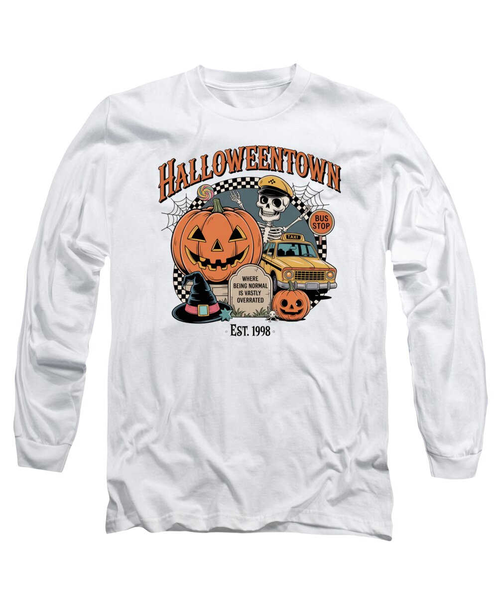 Halloween Town Taxi Stop - Long Sleeve T-Shirt
