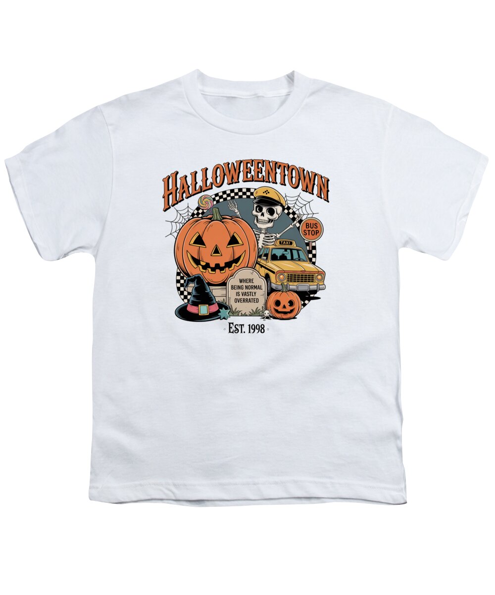 Halloween Town Taxi Stop - Youth T-Shirt