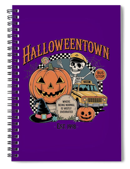 Halloween Town Taxi Stop - Spiral Notebook