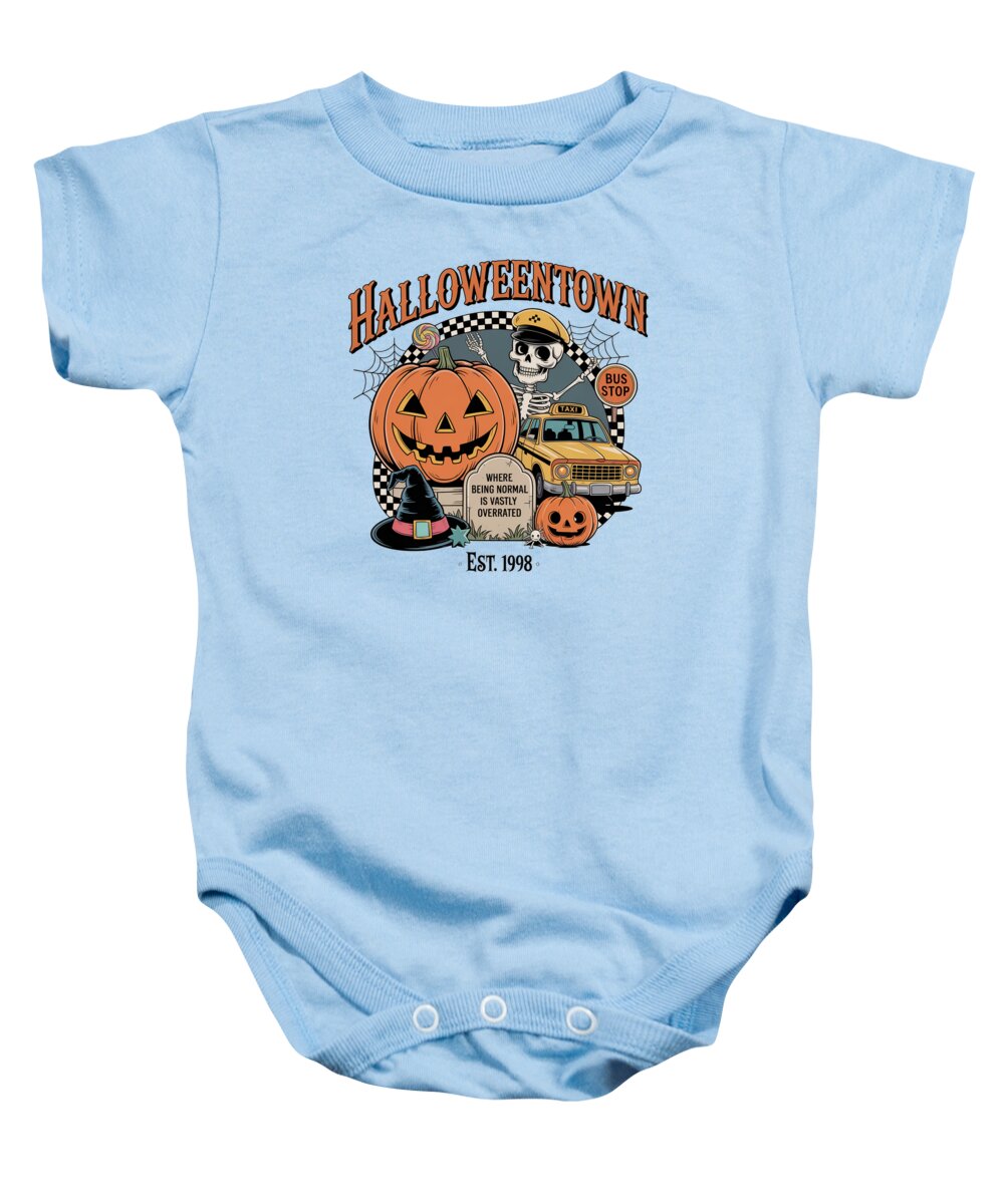 Halloween Town Taxi Stop - Baby Onesie