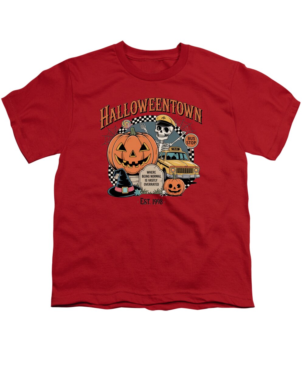 Halloween Town Taxi Stop - Youth T-Shirt