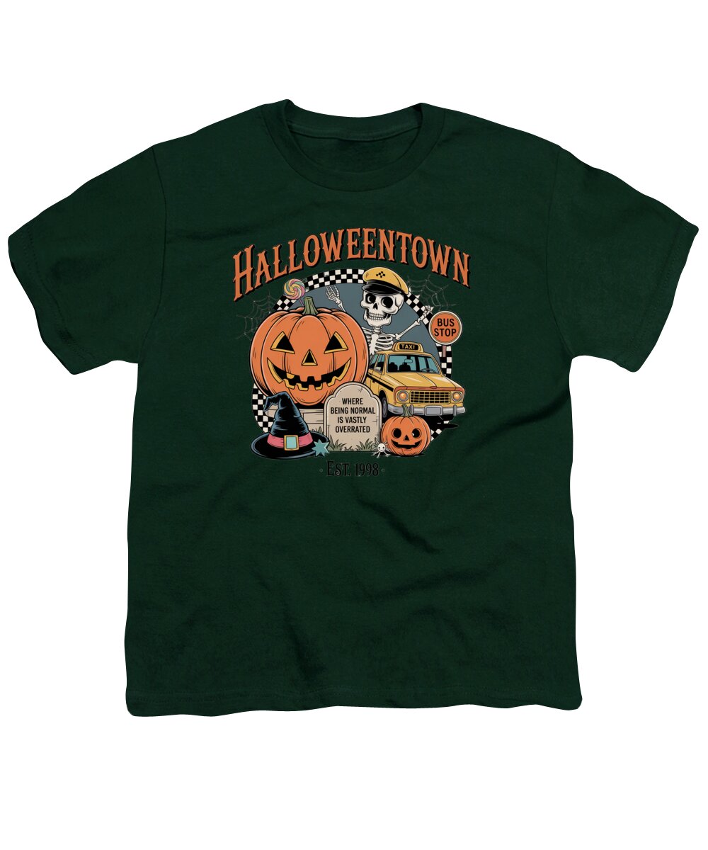 Halloween Town Taxi Stop - Youth T-Shirt