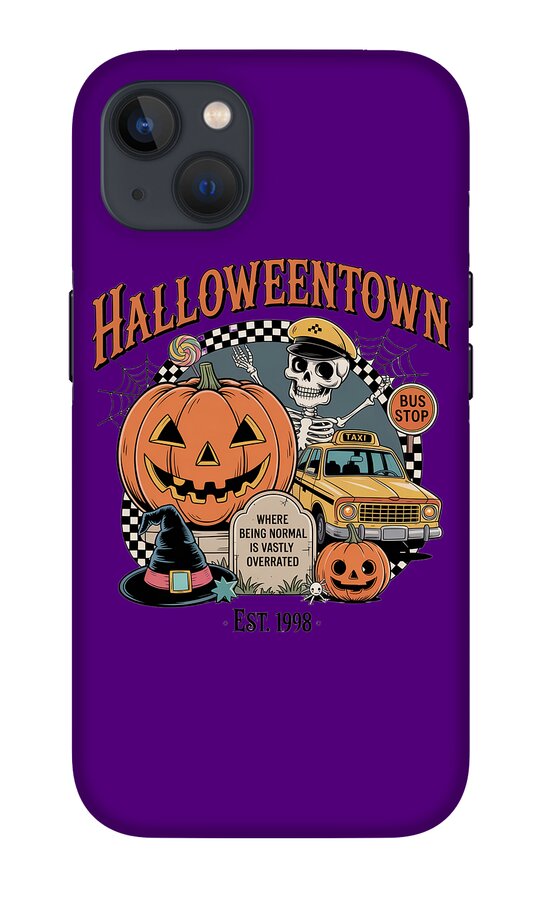 Halloween Town Taxi Stop - Phone Case