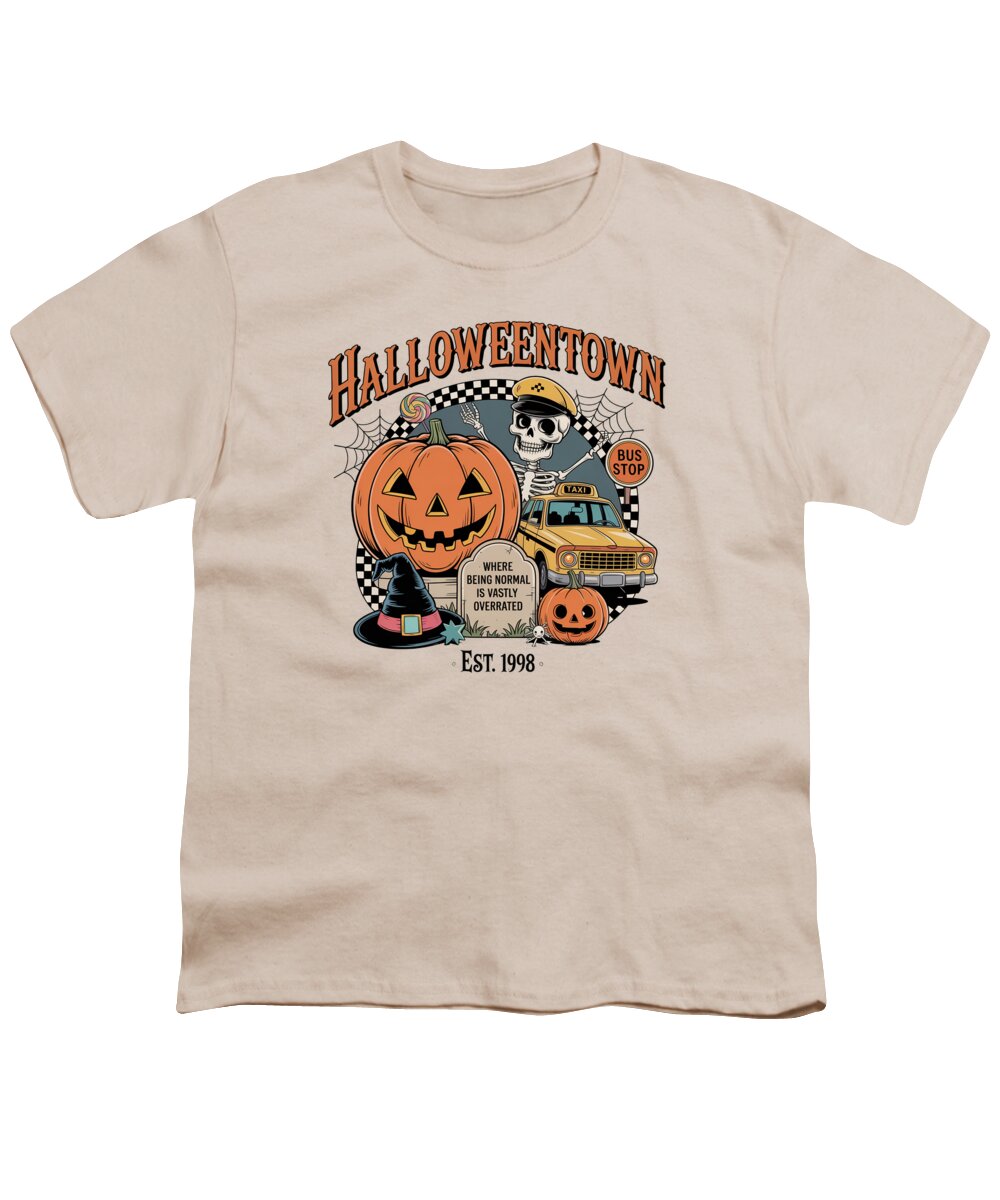 Halloween Town Taxi Stop - Youth T-Shirt