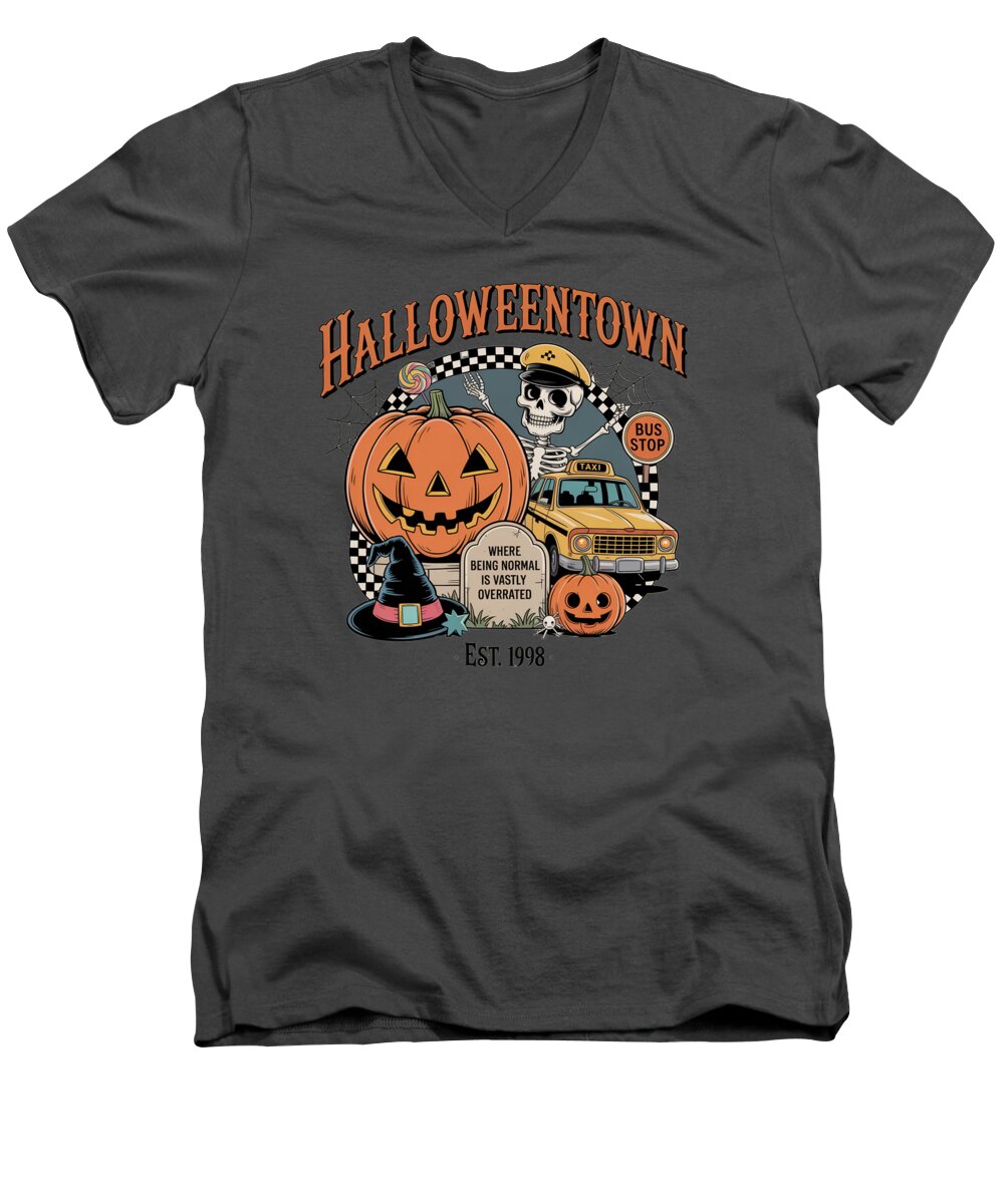 Halloween Town Taxi Stop - Men's V-Neck T-Shirt