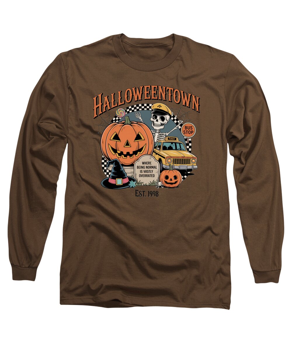 Halloween Town Taxi Stop - Long Sleeve T-Shirt