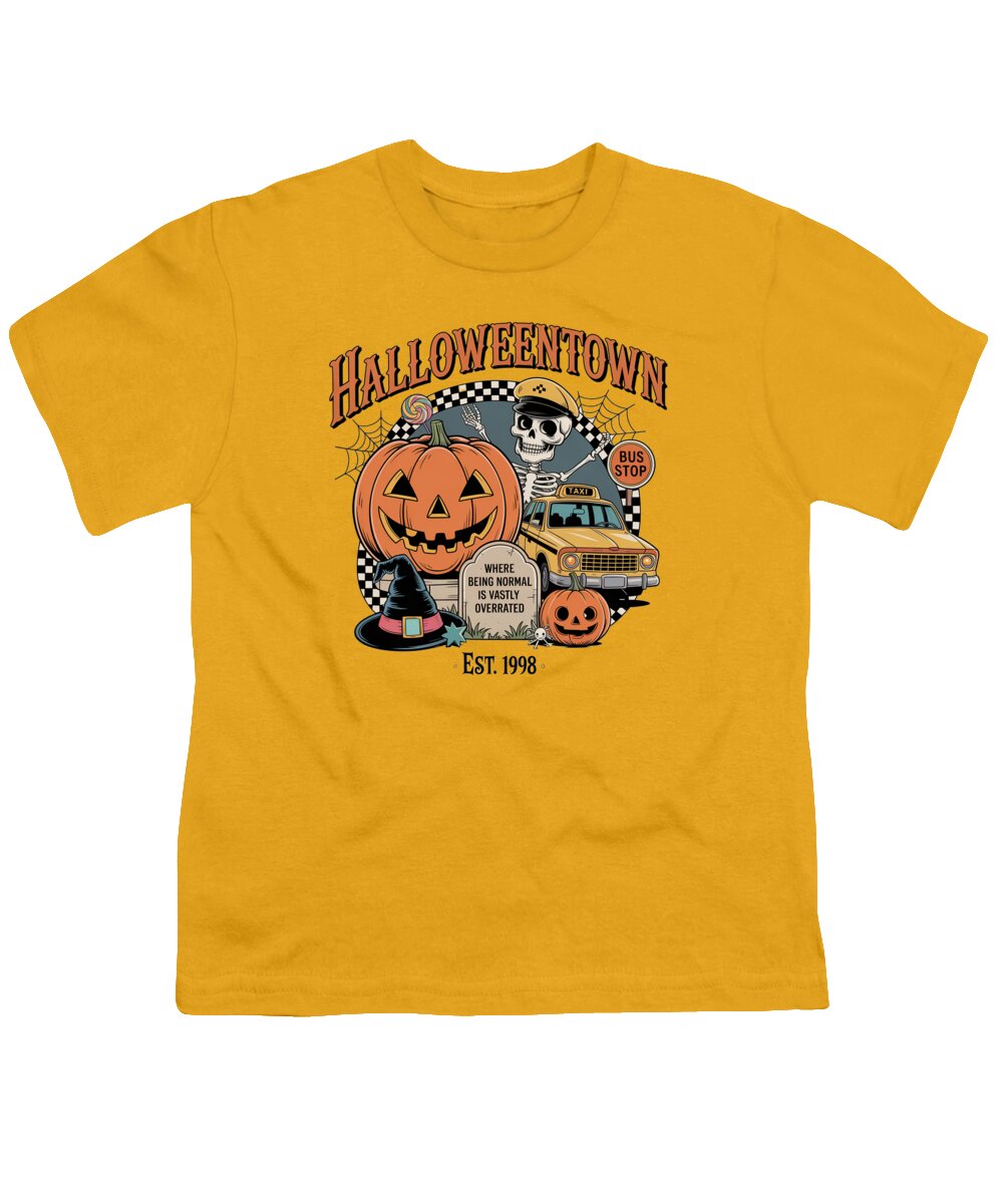 Halloween Town Taxi Stop - Youth T-Shirt