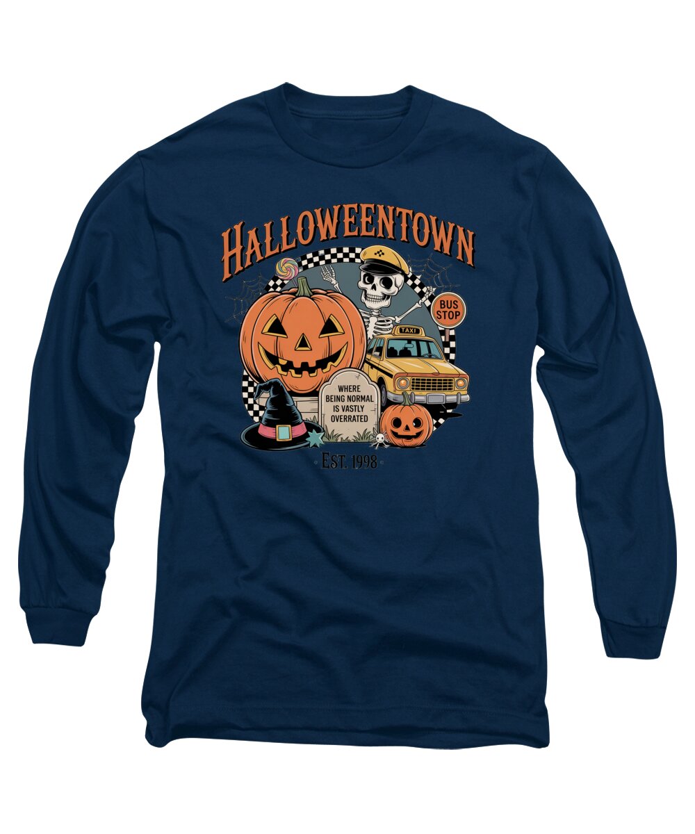Halloween Town Taxi Stop - Long Sleeve T-Shirt