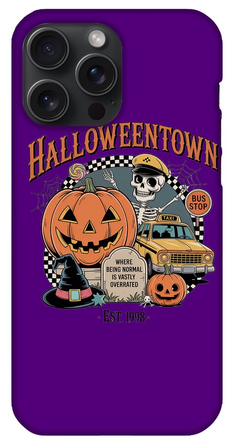 Halloween Town Taxi Stop - Phone Case
