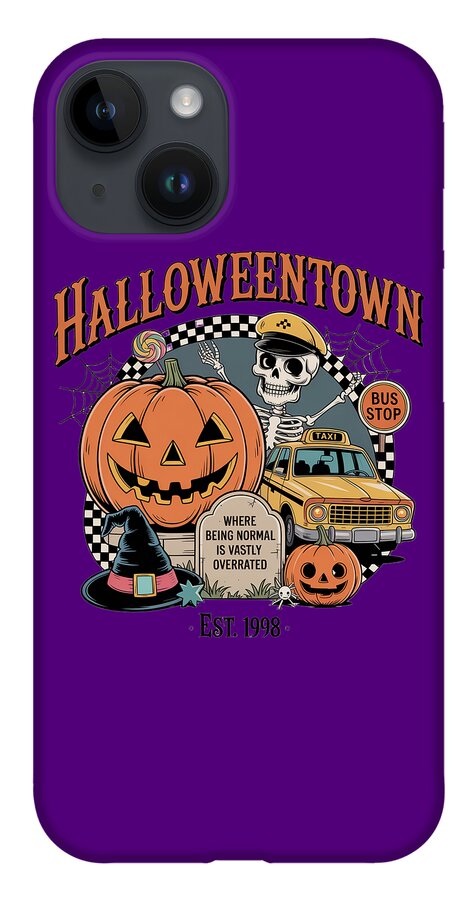 Halloween Town Taxi Stop - Phone Case
