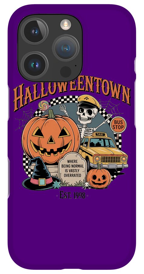 Halloween Town Taxi Stop - Phone Case