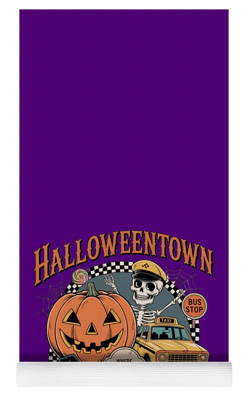 Halloween Town Taxi Stop - Yoga Mat