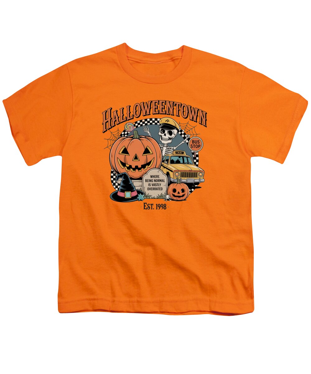 Halloween Town Taxi Stop - Youth T-Shirt