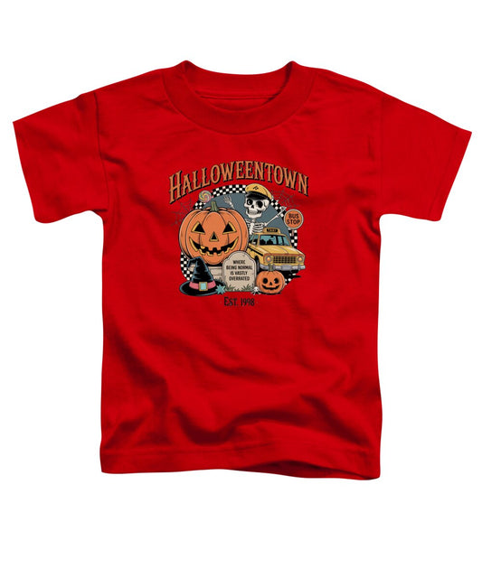 Halloween Town Taxi Stop - Toddler T-Shirt