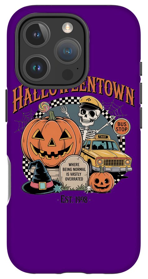 Halloween Town Taxi Stop - Phone Case