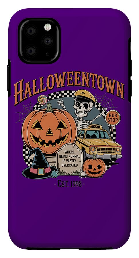 Halloween Town Taxi Stop - Phone Case