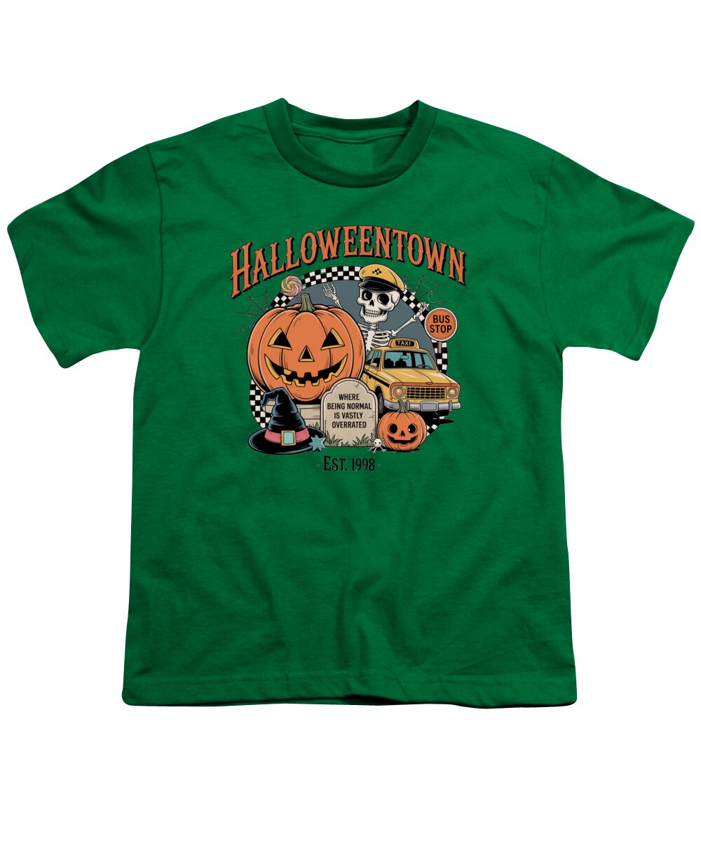 Halloween Town Taxi Stop - Youth T-Shirt