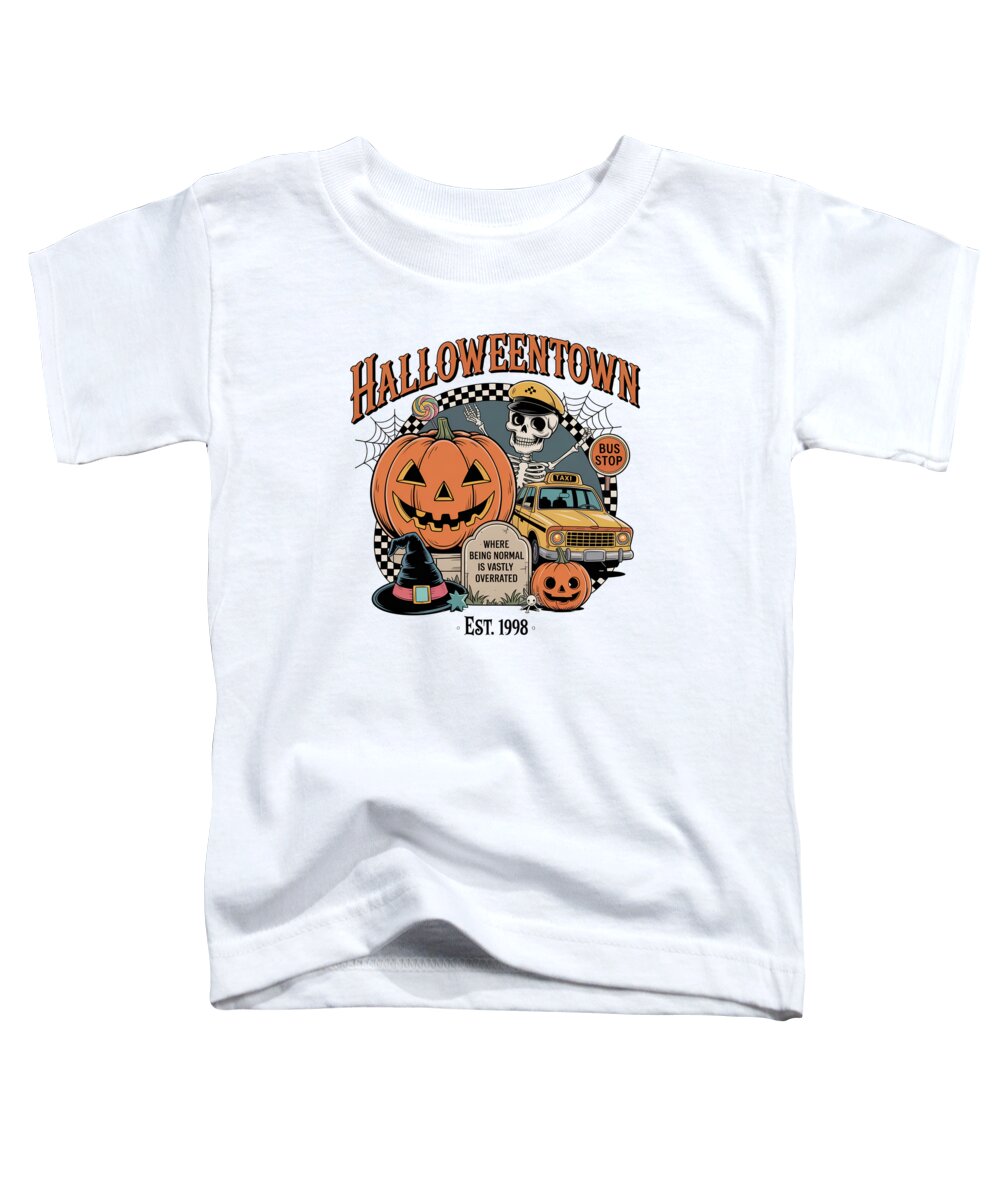 Halloween Town Taxi Stop - Toddler T-Shirt