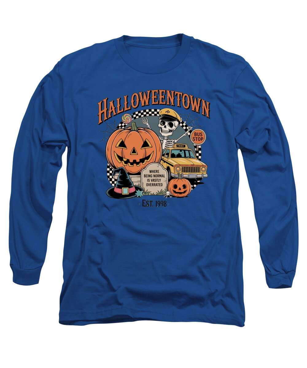 Halloween Town Taxi Stop - Long Sleeve T-Shirt