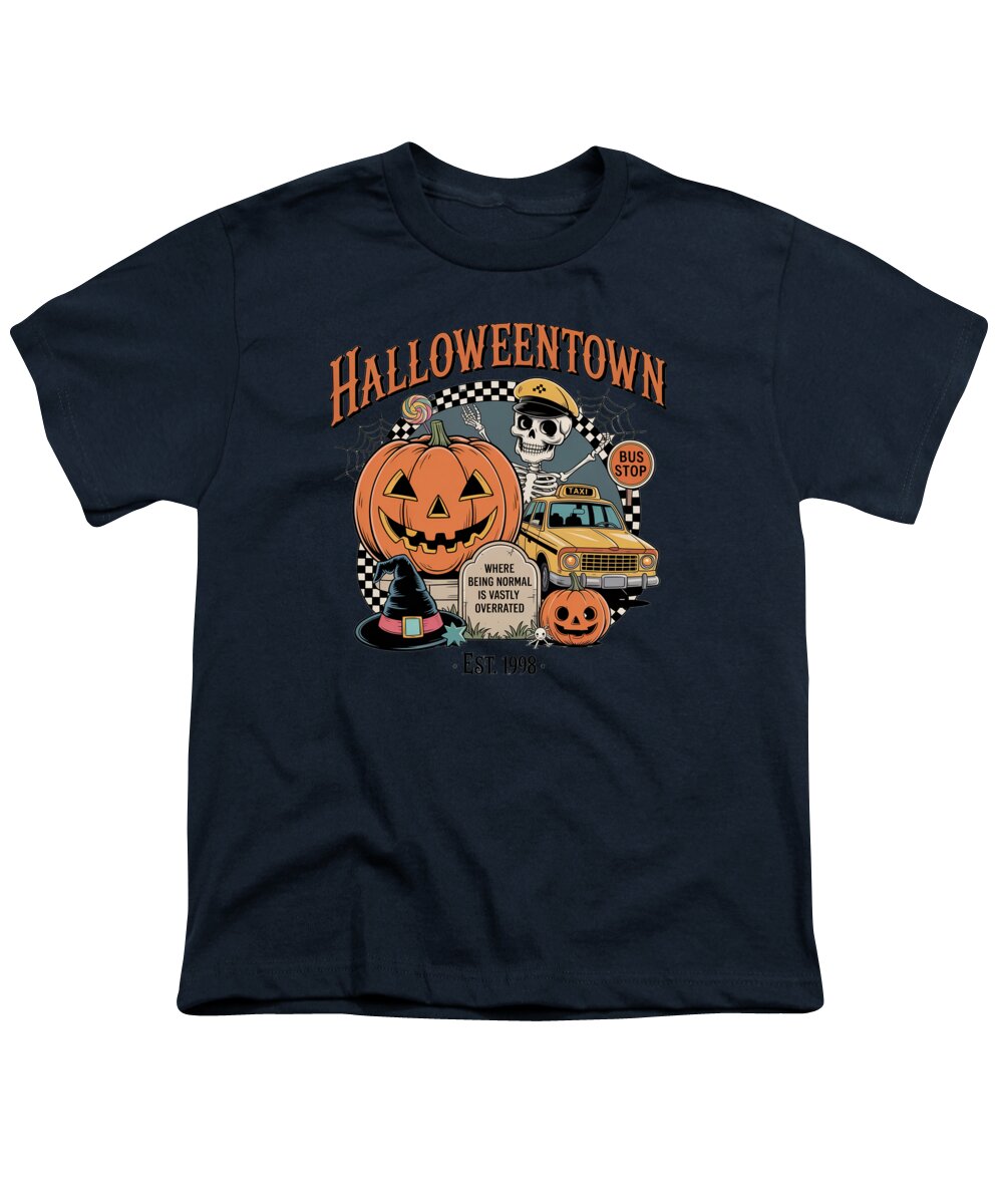 Halloween Town Taxi Stop - Youth T-Shirt