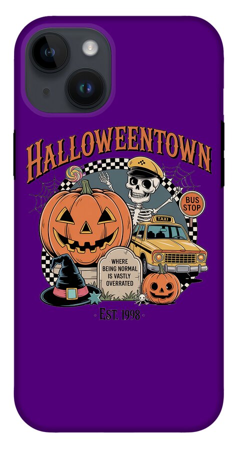 Halloween Town Taxi Stop - Phone Case