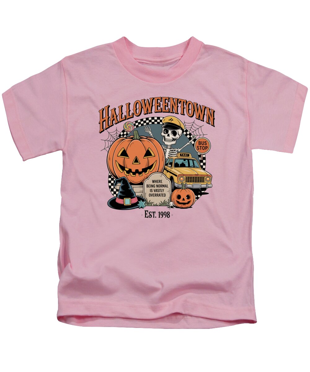 Halloween Town Taxi Stop - Kids T-Shirt
