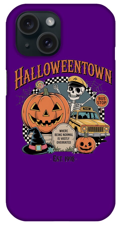 Halloween Town Taxi Stop - Phone Case