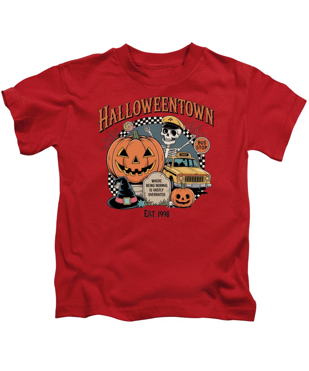 Halloween Town Taxi Stop - Kids T-Shirt