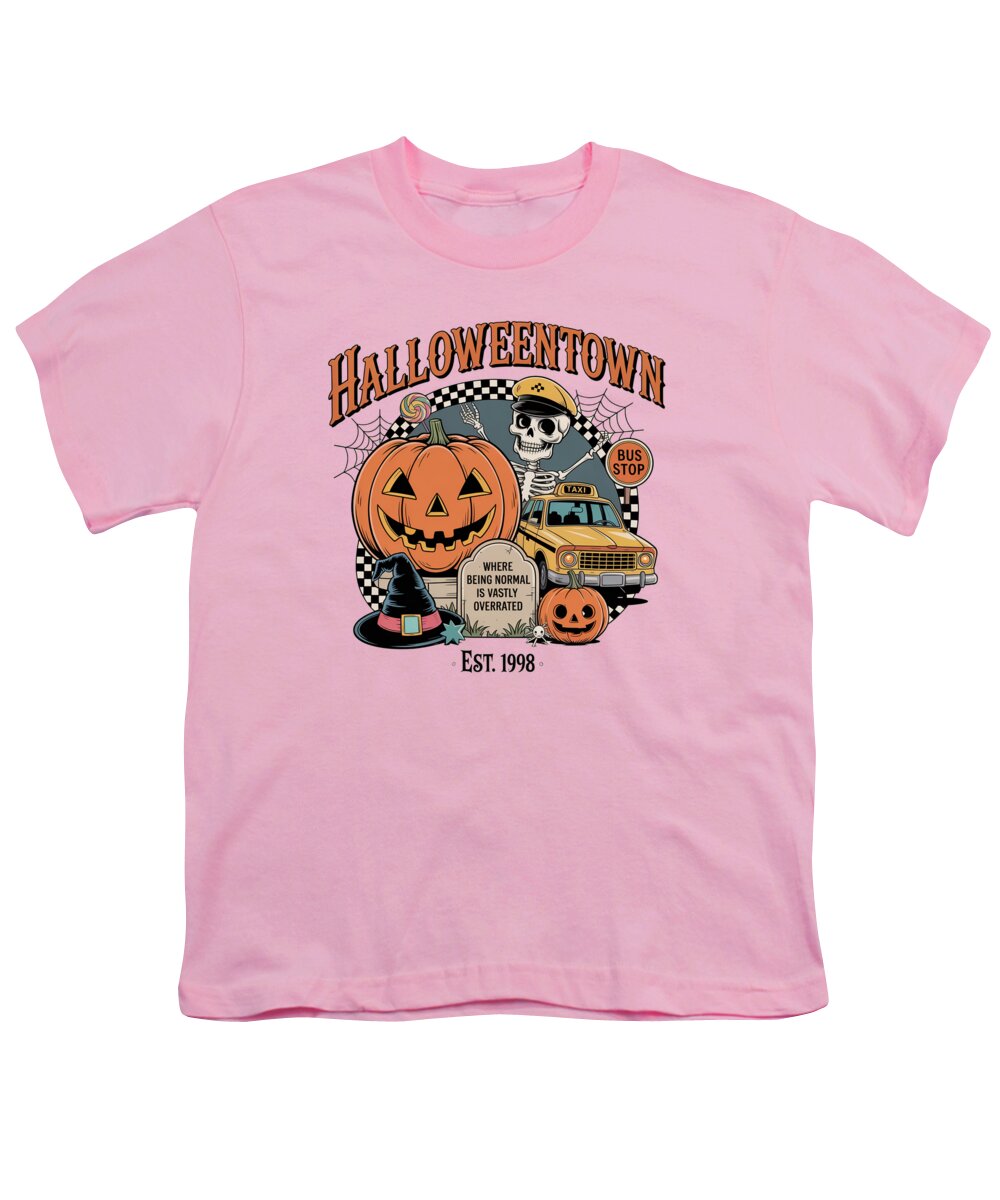 Halloween Town Taxi Stop - Youth T-Shirt