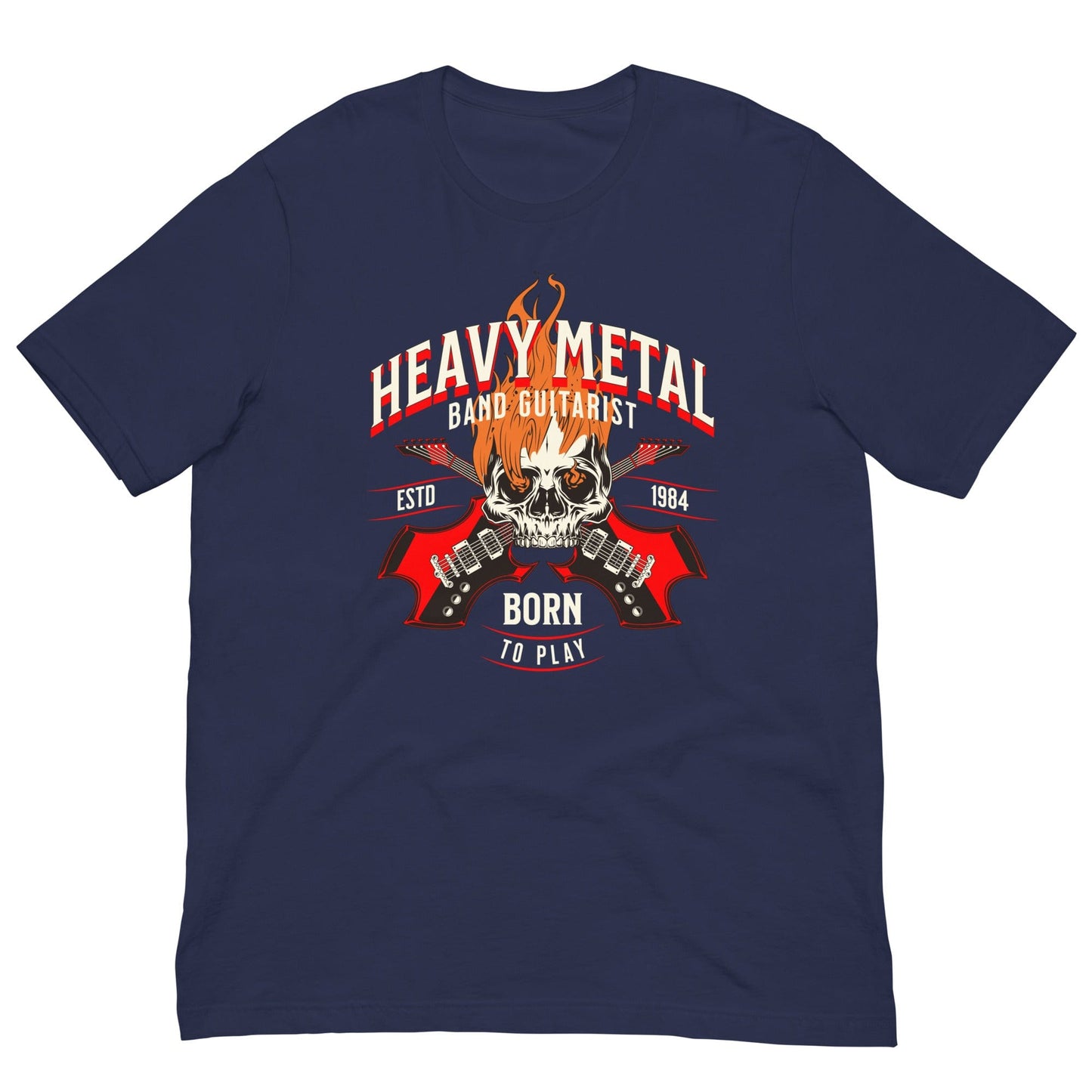 Heavy Metal Guitarist T-shirt Navy / XS