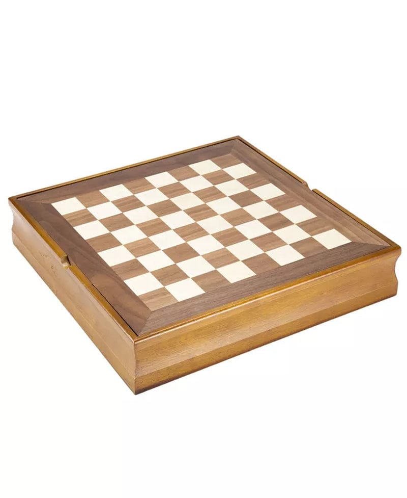 Hey Play 7-In-1 Classic Wooden Board Game Set - Old Fashioned Family Game Night Cards, Dice, Chess, Checkers, Backgammon, Dominoes and Cribbage Brown / No Size