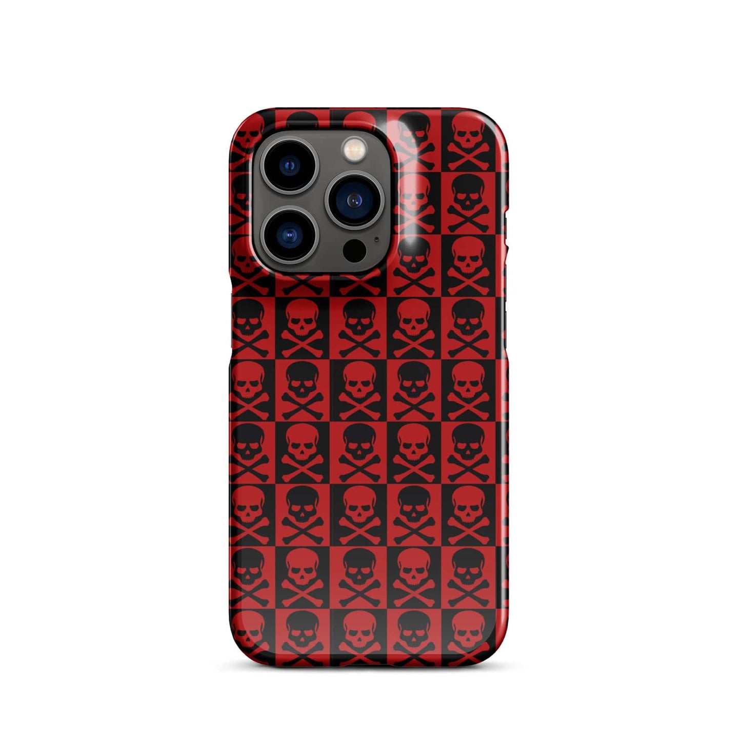 Horror Skulls Snap Case for iPhone® | Red and Black Skulls Pattern | Gothic iPhone Case iPhone 14 Pro