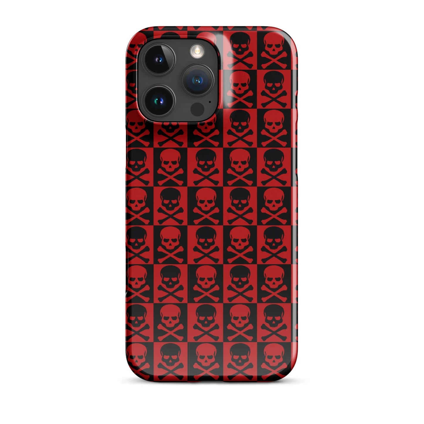 Horror Skulls Snap Case for iPhone® | Red and Black Skulls Pattern | Gothic iPhone Case iPhone 16 Pro Max