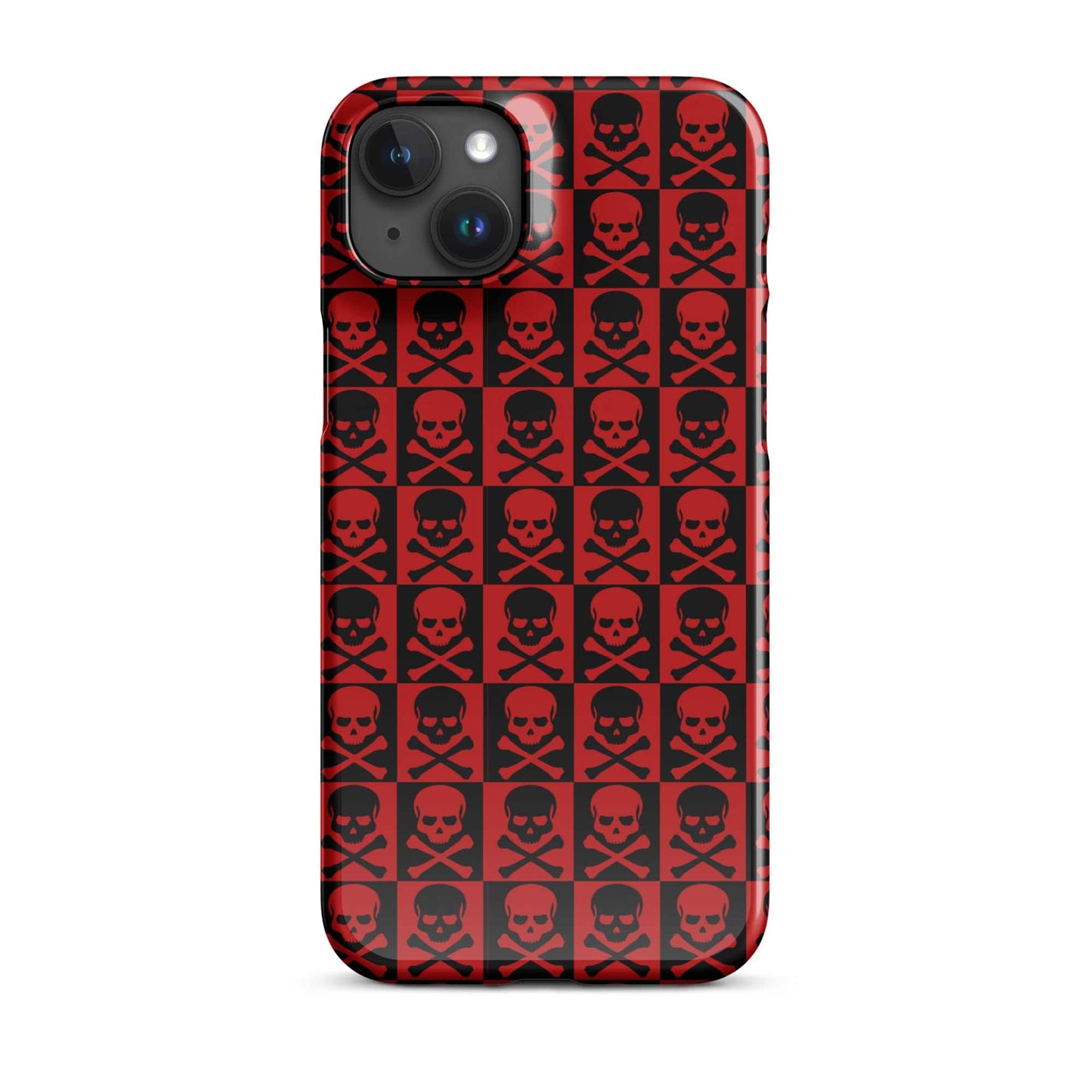 Horror Skulls Snap Case for iPhone® | Red and Black Skulls Pattern | Gothic iPhone Case iPhone 15 Plus