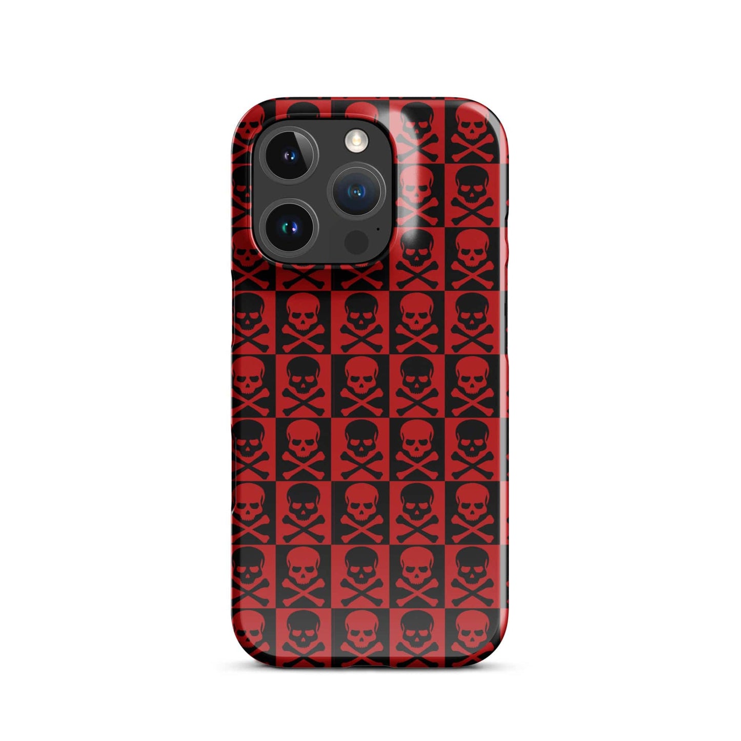 Horror Skulls Snap Case for iPhone® | Red and Black Skulls Pattern | Gothic iPhone Case iPhone 16 Pro