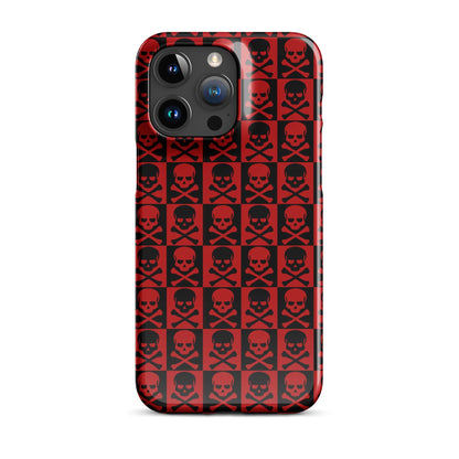 Horror Skulls Snap Case for iPhone® | Red and Black Skulls Pattern | Gothic iPhone Case iPhone 15 Pro Max