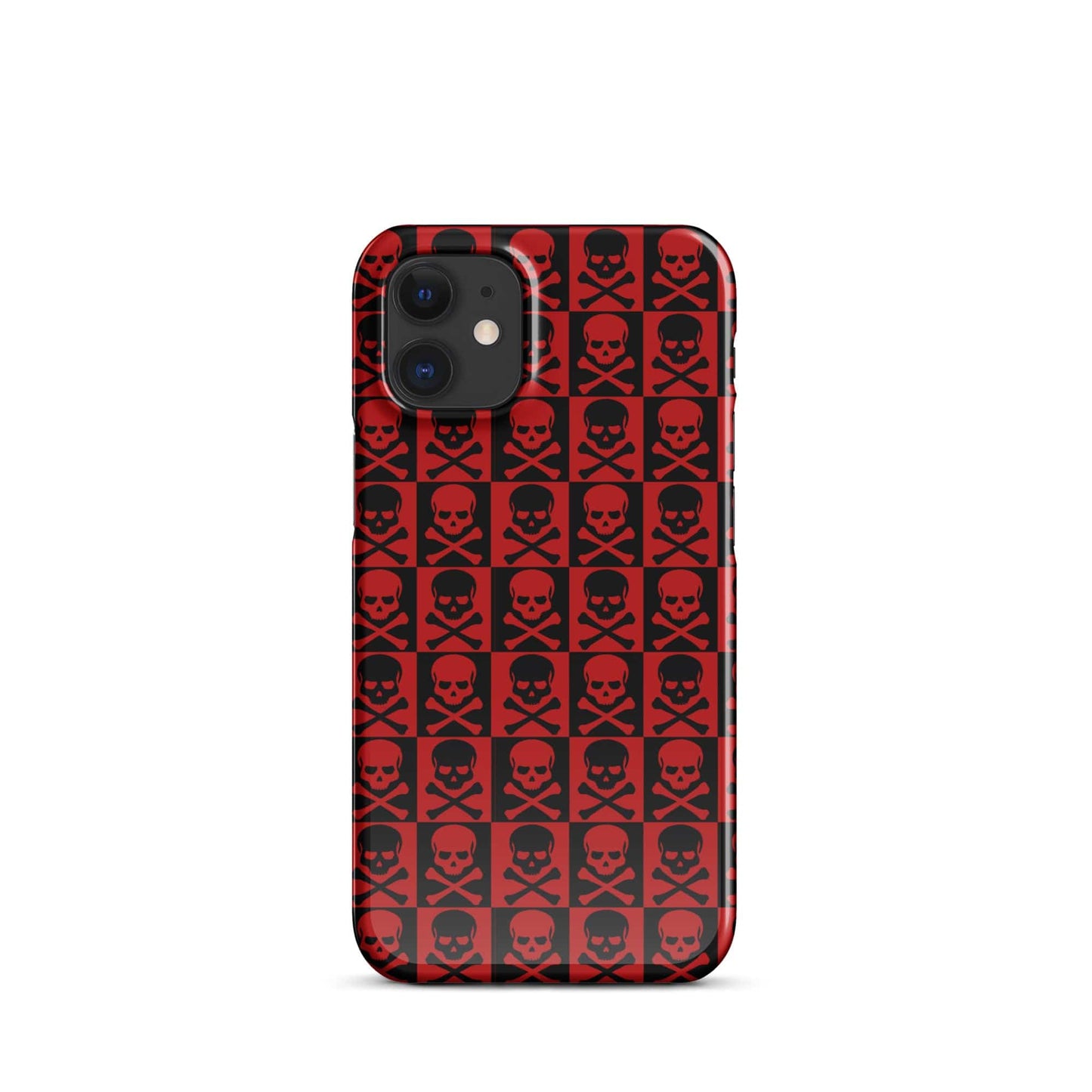 Horror Skulls Snap Case for iPhone® | Red and Black Skulls Pattern | Gothic iPhone Case iPhone 12 Mini