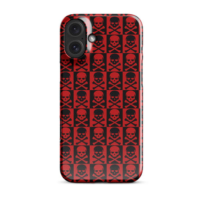 Horror Skulls Snap Case for iPhone® | Red and Black Skulls Pattern | Gothic iPhone Case iPhone 16 Plus