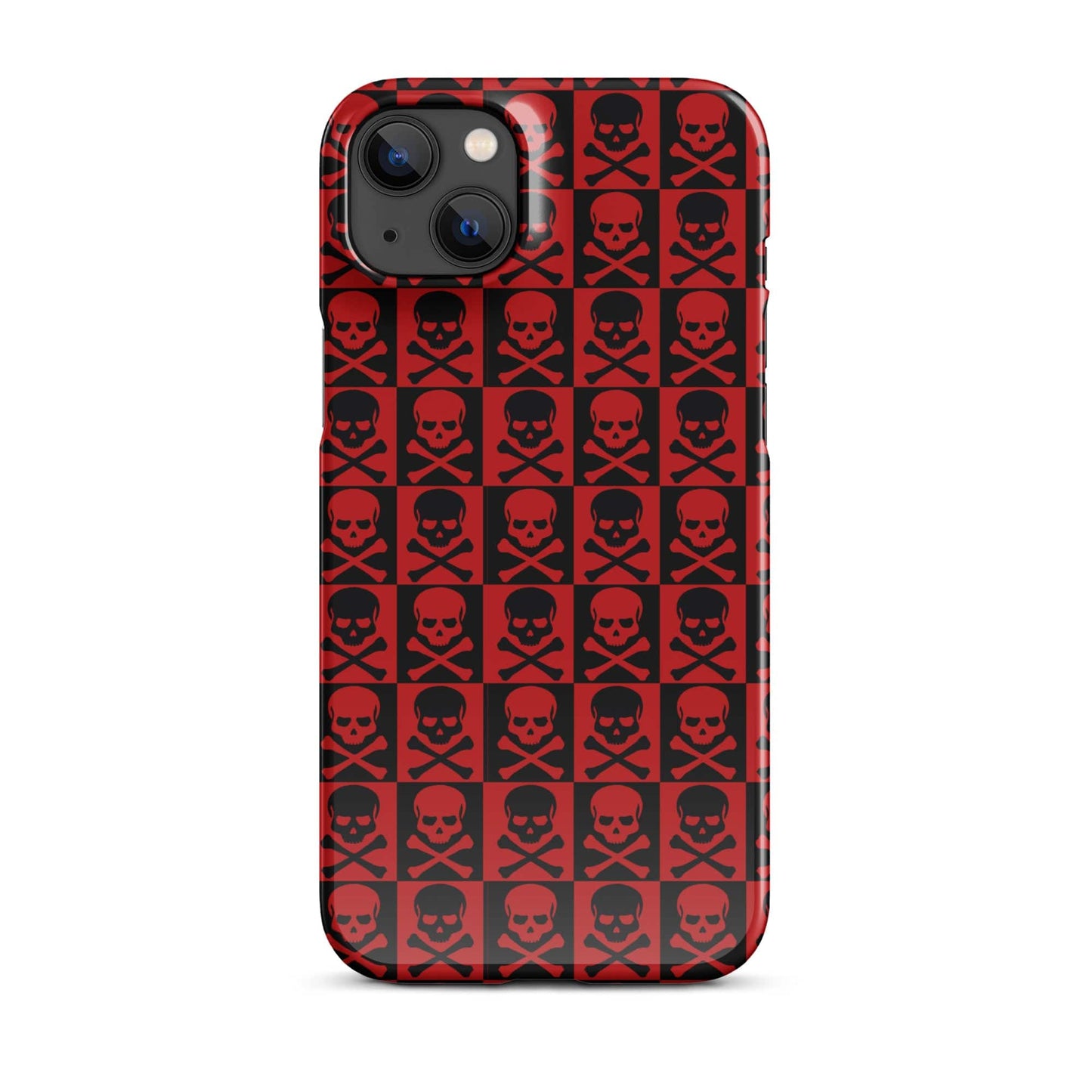 Horror Skulls Snap Case for iPhone® | Red and Black Skulls Pattern | Gothic iPhone Case iPhone 14 Plus